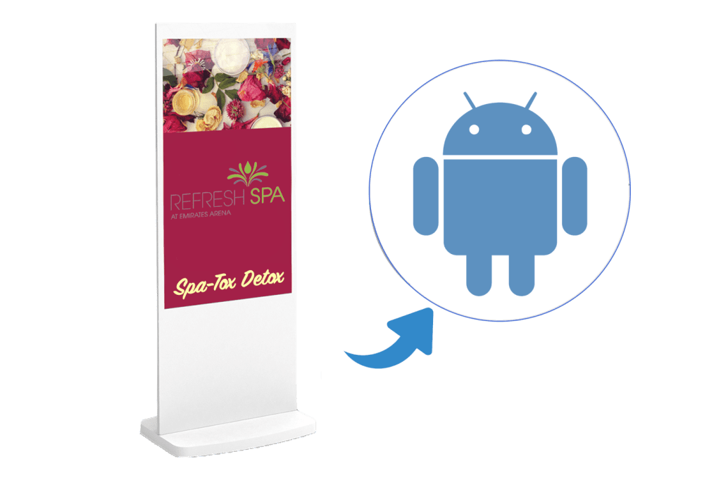 Android Media Player
Indbygget Android medieafspiller, opdater indhold på skærmen via en
hjemmeside, vores online CMS-platform eller en hvilken som helst anden kompatibel tredjepartssoftware.