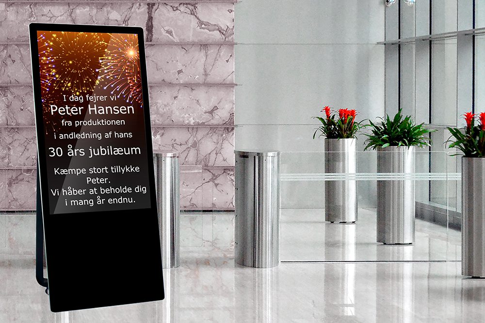Digital signs can be used for countless pieces of information when used internally in a company.
